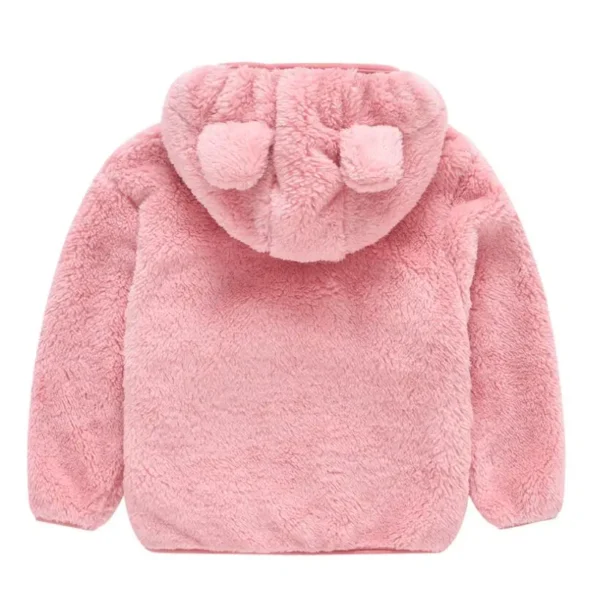 Baby Fleece Outerwear Kids Flannel Warm Coat Autumn Winter Boys Girls Jackets Children's Casual Hooded Cute Bear Ears Jacket - Image 5