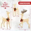 3 Pieces Lighted Christmas Reindeer Family, Xmas Lighted Deer Decoration with LED Lights,for Yard Patio Lawn Garden Party - Image 5
