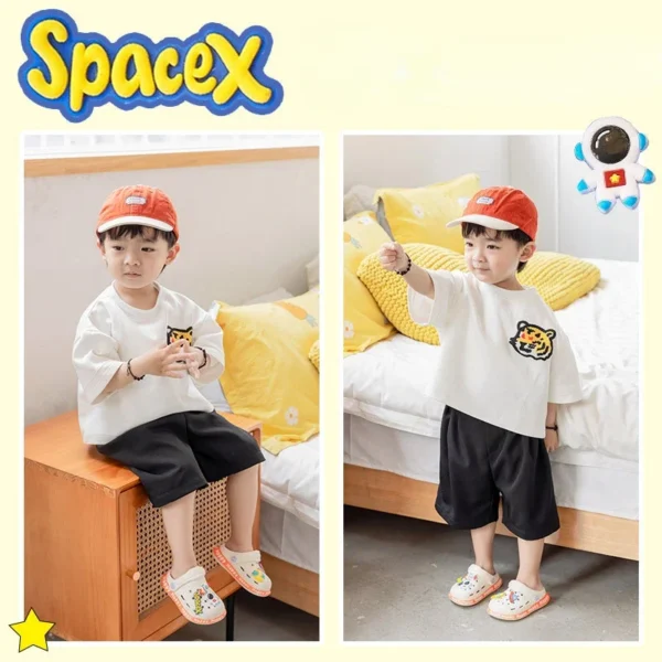 Kids Sandals Hole Children's Shoes Slippers Soft Anti-Skid Cartoon DIY Design Hole Baby Shoes Sandy Beach For Boys Girls - Image 2