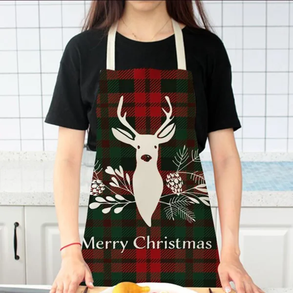 Linen Merry Christmas Apron Christmas Decorations for Home Kitchen Accessories 2024 Christmas Natal Navidad 2025 New Year Gifts - Image 5