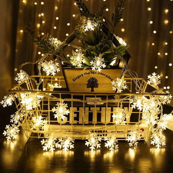 Snowflake LED Light Christmas Decorations For Home Hanging Garland Christmas Tree Decor Ornament 2024 Navidad Xmas Gift New Year - Image 2