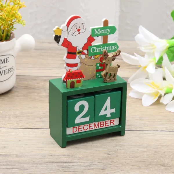Desktop Christmas Tree Santa DIY Decoration Wooden Christmas Calendar Christmas Decoration 2024 New Year Party Gift - Image 5