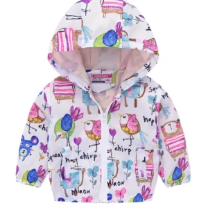 Stylish Cartoon Dinosaur Windbreaker Jacket for Girls - Perfect for Casual Wear!