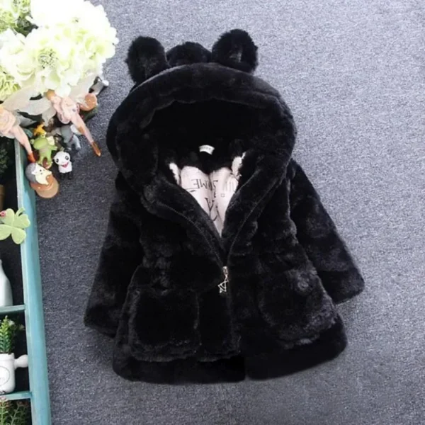 Baby Girls Warm Winter Coats Thick Faux Fur Fashion Kids Hooded Jacket Coat for Girl Outerwear Children Clothing 2 3 4 6 7 Years - Image 5