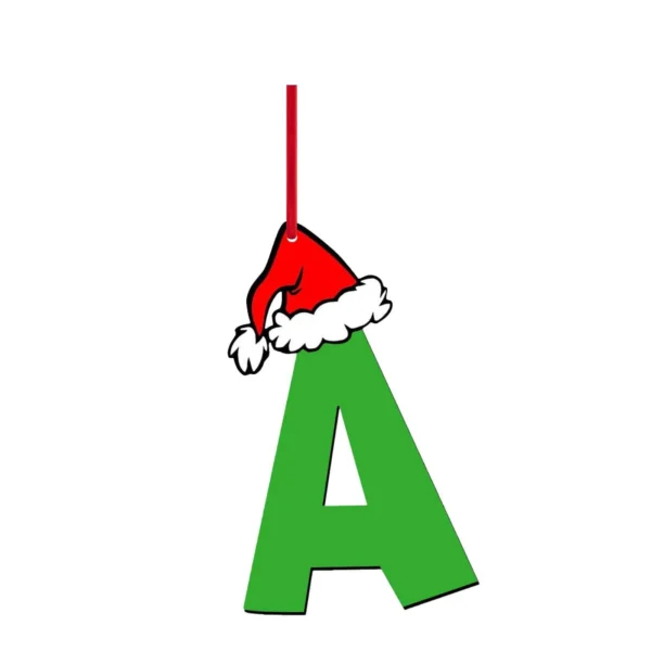 2024 New 2d Flat Christmas Acrylic Letters Decorations Acrylic Flat Christmas Tree Hanging Ornaments Double Side Printed Pendant