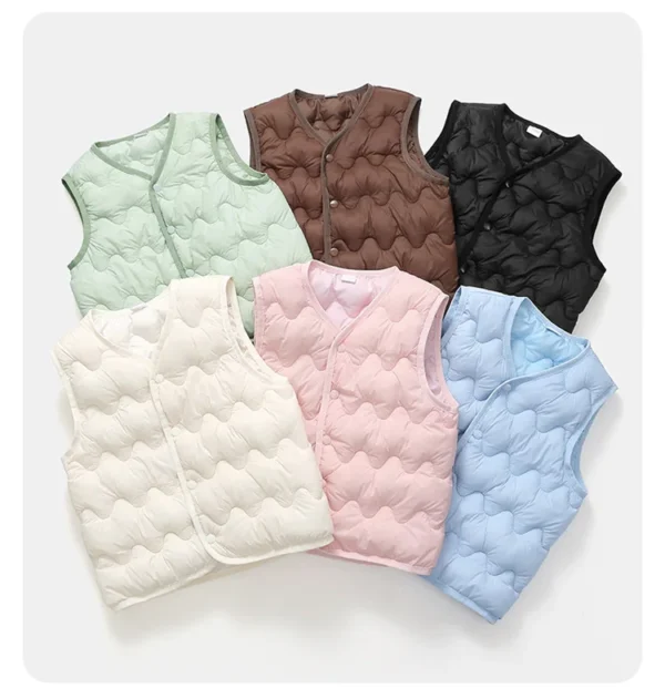 Autumn Winter Children Boys Girls Warm Vest Solid Waistcoats for Kids Children Sleeveless Outerwear 2-7Yrs Kids Warm Tops - Image 2