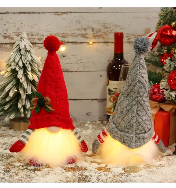 1~5pcs LED Glowing Gnome Sequins Faceless Doll Gift Christmas Decorations 2024 Night Light Home Xmas Tree Ornament New Year - Image 6