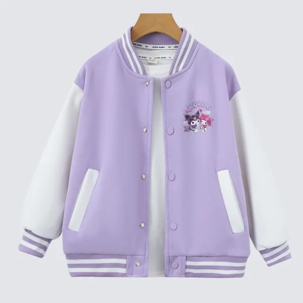 Sanrio Girls Boys Cartoon Kuromi Jacket Children Teen Coats Spring Autumn Kids Single breasted Jackets Casual Sports Outerwear - Image 4