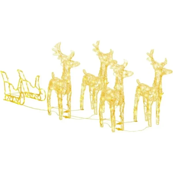 17x4x22 in 5 LED Outdoor Christmas Reindeer Yard Decoration, Lawn Decoration, Outdoor Luminous Reindeer Outdoor Gold - Image 4