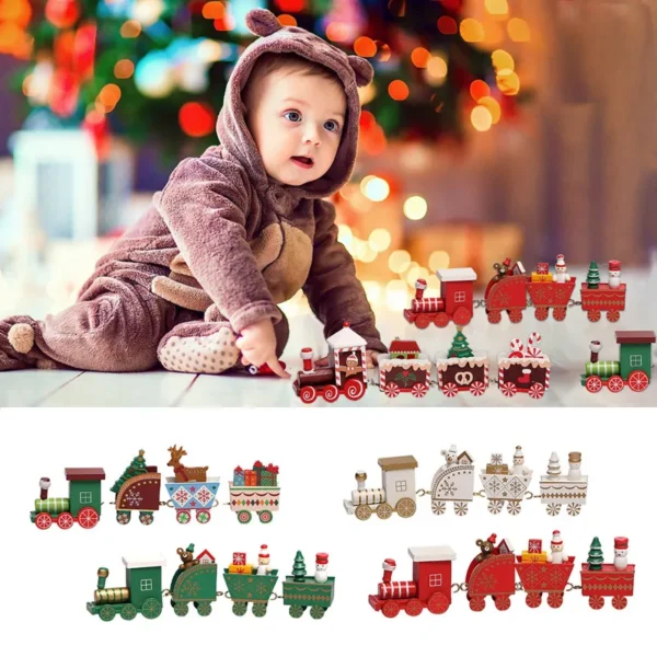 Christmas Wooden Train Merry Christmas Ornaments Christmas Decorations For Home 2024 Xmas Tree Decor Noel Navidad New Year Gifts - Image 5