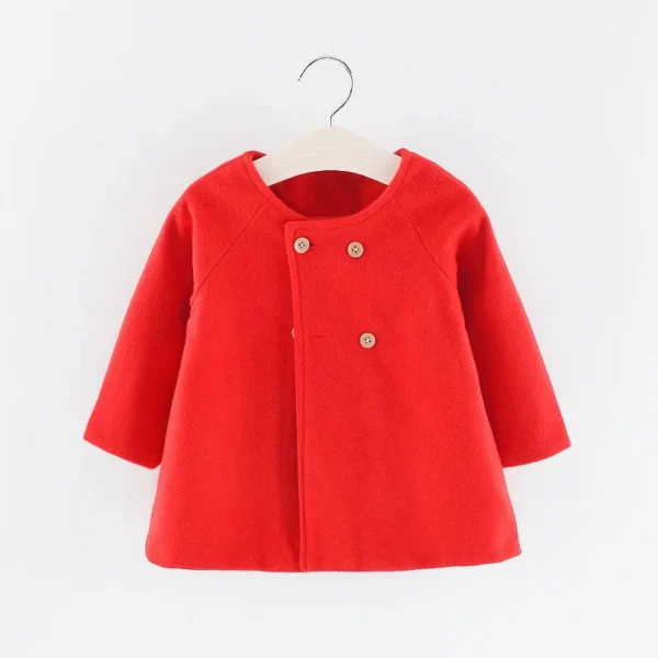 Autumn and Winter New Fashion Solid Color Baby Girls' Coat Korean Style Children's Long Sleeve Clothing (0-3 Years Old) - Image 4
