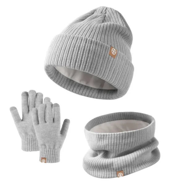 Autumn Winter 2-8Y Children's Knit Gloves Hat Scarf 3 Pieces Sets Outdoor Windproof Warm Kids Hats and Caps Muffler for Boy Girl - Image 4