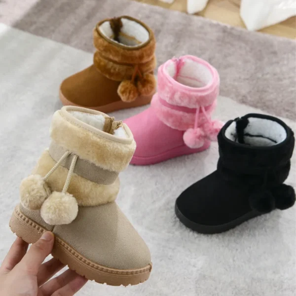 New Girls Snow Boots Winter Comfortable Thick Warm Kids Boots Lobbing Ball Thick Children Autumn Cute Boys Boots Princess Shoes - Image 2
