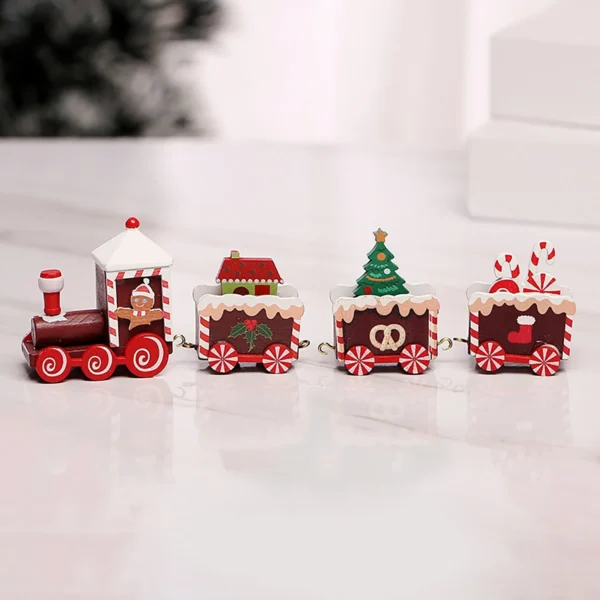 Christmas Wooden Train Merry Christmas Ornaments Christmas Decorations For Home 2024 Xmas Tree Decor Noel Navidad New Year Gifts - Image 6