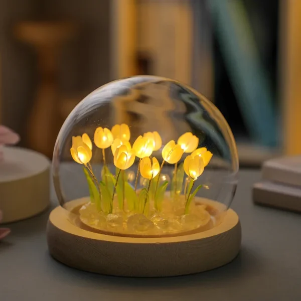 Handmade Creative DIY Tulip Night Light Material Package Self Assembling Night Lamp Home Decoration Holiday Gift Room Ornament - Image 5