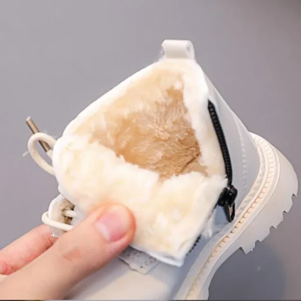 Winter Kids Snow Boots Boys Leather Shoes Fashion Solid Color Warm Baby Girl Shoes Cotton Infant Children Ankle Boots - Image 6
