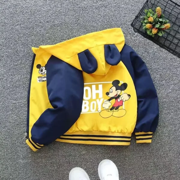 New Spring Baby Boys Girls Jacket Fashion Cartoon Mickey Minnie Mouse Print Outerwear for Kids Clothes Children Windbreaker Coat - Image 2