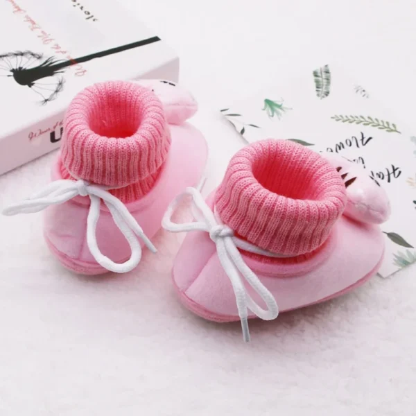 Baby Non-Slip Snow Boots Soft Soled Casual Children'S Shoes Ribbed Knit Stitching Cartoon Cat Decorative Toddler Shoes - Image 5