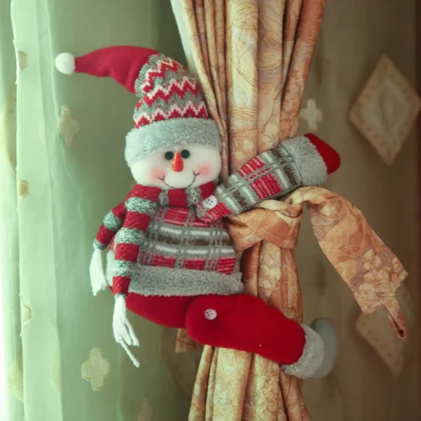 New Year 2024 Christmas Curtain Holder Buckle Plush Elk Santa Claus Dolls Curtain Christmas Decor for Home Navidad 2023 Supplies - Image 2