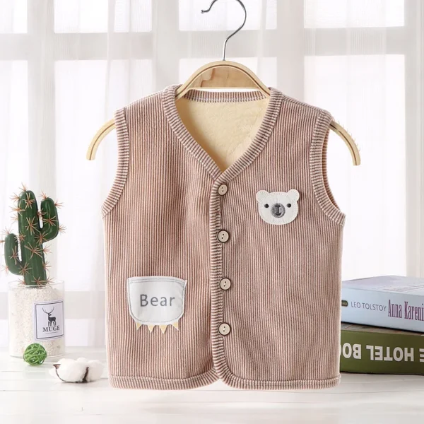 Autumn Winter Kids Clothes Waistcoat Children Vest Boy Girl Thicken Lining Keep Warm Jackets Children's Clothing Comfortable - Image 4