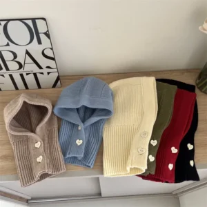Knitted Ribbed Knitted Hat Warm Thicken Imitation Cashmere Scarf Set Shawl Split Finger Gloves Wool Pullover Hat Accessories