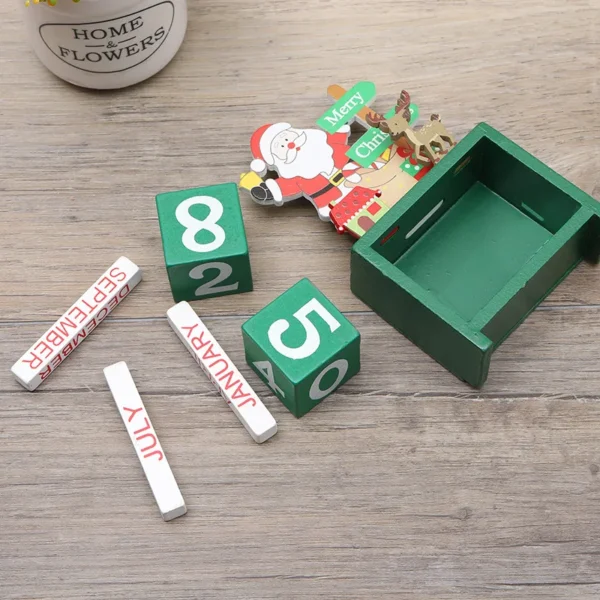 Desktop Christmas Tree Santa DIY Decoration Wooden Christmas Calendar Christmas Decoration 2024 New Year Party Gift - Image 6