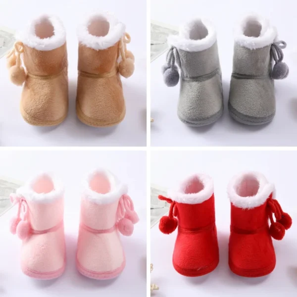 Autumn Winter Warm Newborn Boots Baby Girls Boys Shoes Toddler Soft Sole Fur Snow Boots Infant Toddler Cotton-Padded Shoes - Image 6