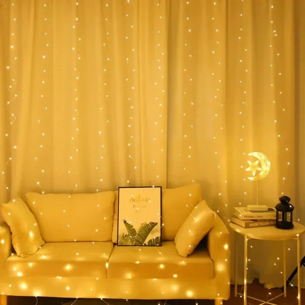 3M LED Curtain Garland Fairy String Lights Christmas Holiday Party Wedding Decoration USB Remote 8 Modes Waterfall Lighting - Image 2