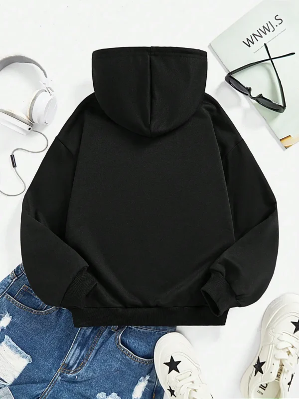 Tween Hoodies Girls Casual Letter Printed Comfortable Loose Long Sleeve Tops Sweatshirts Kids Cartoon Coat Autumn Winter Clothes - Image 2
