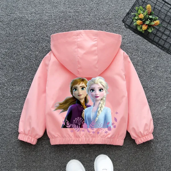 Disney Girls Cartoon Mickey Mouse Jacket Frozen Elsa Princess Coats Spring Autumn Kids Hooded Jackets Casual Sports Outerwear - Image 5