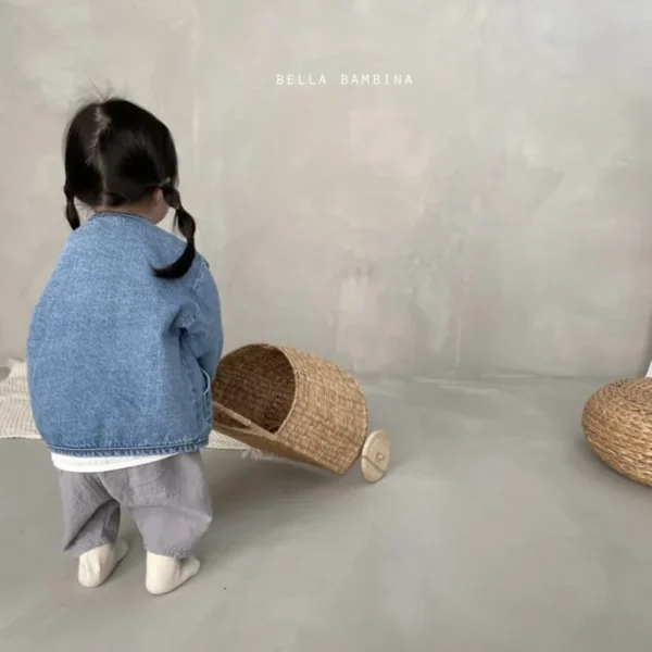 Korean Fashion Baby Boy Girl Cotton Denim Jacket Infant Toddler Child Jean Coat Kid Outwear Casual Spring Fall Kids Clothes 2-7Y - Image 2