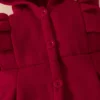 Baby Girl Ruffled Long Sleeve Fleece Hooded Single Breasted CoatKids Clothes Autumn And WinterRecommended To Buy One Size Larger - Image 4