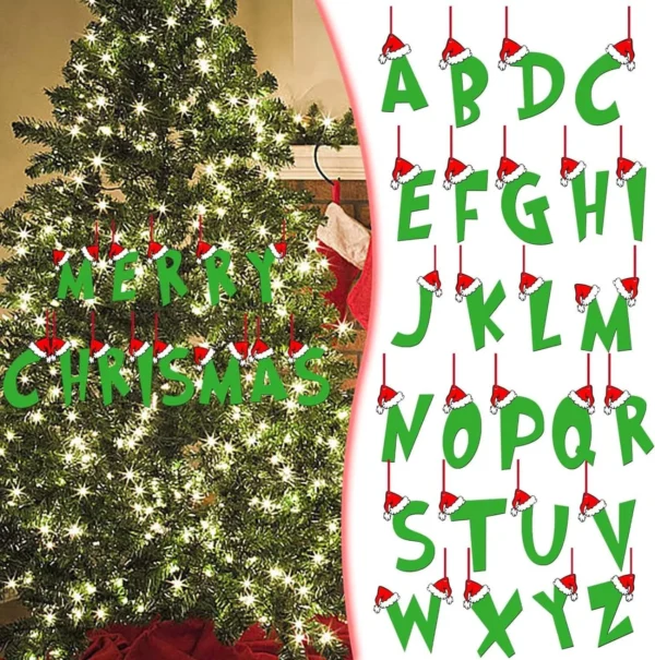 2024 New 2d Flat Christmas Acrylic Letters Decorations Acrylic Flat Christmas Tree Hanging Ornaments Double Side Printed Pendant - Image 2