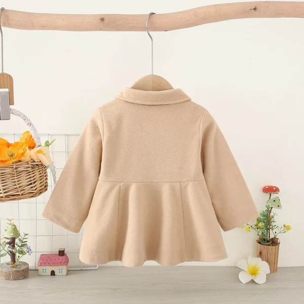 Autumn Newborn Girl Long Sleeve Woolen Coat Thickened Polo Collar Children's Jacket Fashion Double breasted Children's Clothing - Image 4