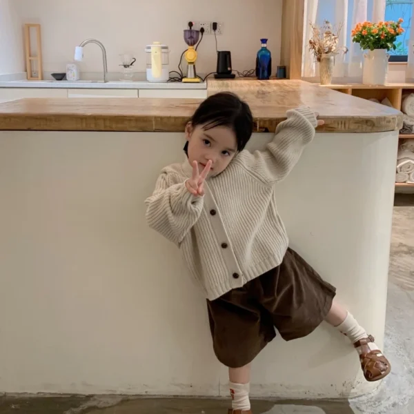 Boys Girls Sweater Chirldren Knitted Hooded Cardigan Jacket Coat Kids Infant Spring Autumn Cardigans Clothes - Image 2
