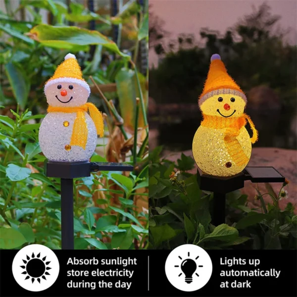 2024 New Christmas Snowman Decoration Light LED Solar Lights Outdoor Waterproof Post Lamp Garden Lawn Landscape Nightlight - Image 5