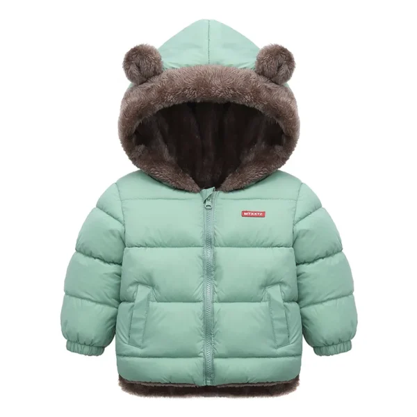 Kids Thick Warm Coats Winter Children's Fleece Hooded Jackets Autumn Cashmere Padded Snowsuit Boys Girls Cotton Outerwear 2-6Y - Image 6