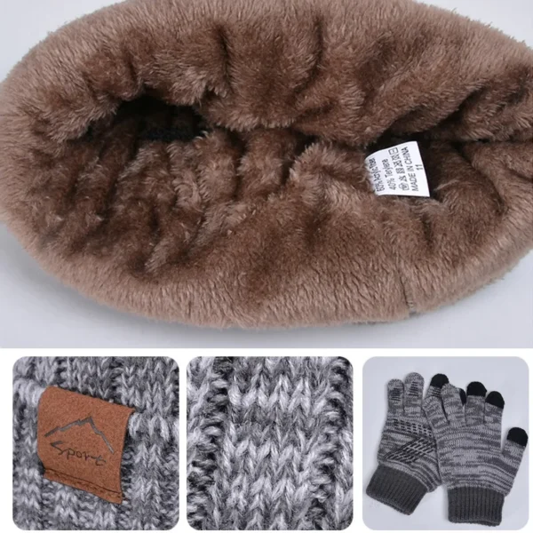 2/3Pcs Kids Winter Hat Scarf Gloves Set Warm Children Beanie Hats Neck Warmer Non Slip Gloves Child Boys Cap Kids Gift 4-10Y - Image 5
