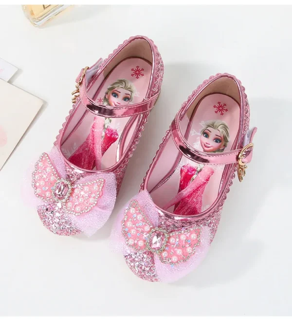 Disney Girls' Princess Sandals Children's Shoes Frozen Elsa Children's Shoes Girls Fashion Baby Pink Blue High Heel Shoes Size - Image 3