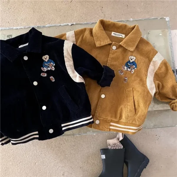 Fashion Baby Girl Boy Corduroy Jacket Casual Cartoon Embroidery Infant Toddler Child Coat Fall Spring Kid Outwear Baby Clothes - Image 5