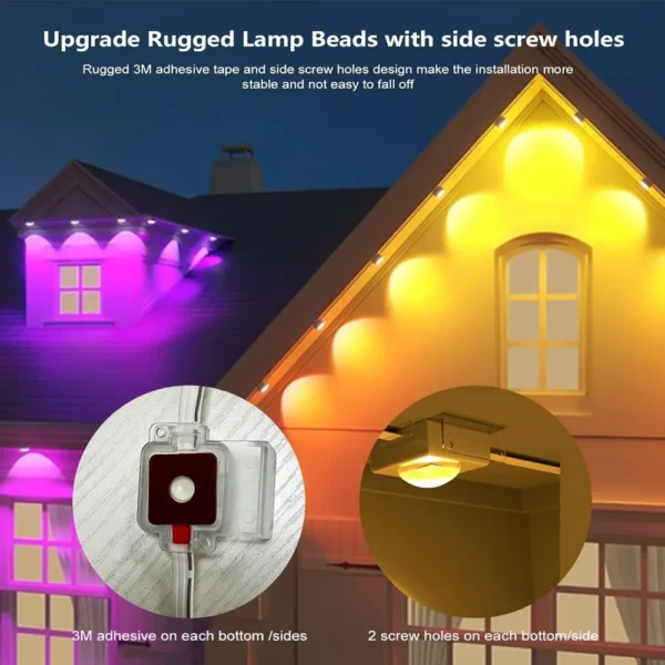 Smart Permanent Outdoor Lights, 100ft Smart Eave Lights for House Christmas Halloween Party Decor,Work with APP/Google Assistant - Image 5
