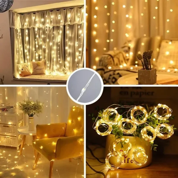 3M LED Curtain Garland Fairy String Lights Christmas Holiday Party Wedding Decoration USB Remote 8 Modes Waterfall Lighting - Image 4