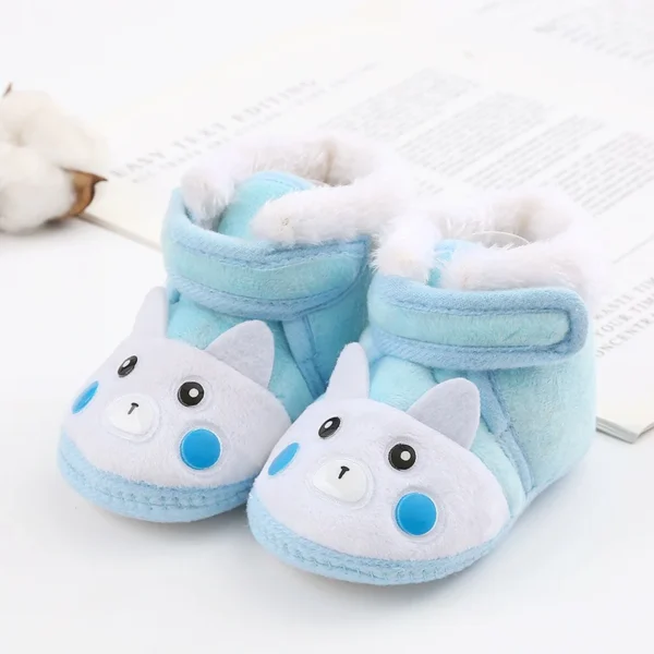 Baby Autumn Winter Boots Baby Girl Boys Winter Warm Shoes Cartoon Toddler Fuzzy Balls First Walkers Kid Shoes - Image 2