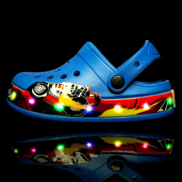 Summer Children Hole Sandals LED Lighted Flashing Light Shoes Boys Girls Beach Sandals Kids Breathable Fashion Sneakers - Image 6