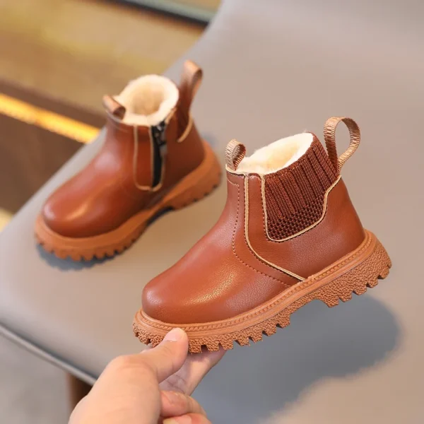 Autumn Winter Baby Kids Short Boots Super Warm Boys Girls Shoes Pu Leather Children Boots Fashion Toddler Boots Kids Snow Shoes - Image 3