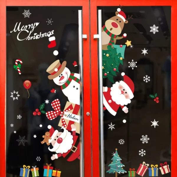 Christmas Wall Window Stickers Marry Christmas Decoration For Home 2024 Christmas Ornaments Xmas Tree Navidad Gift New Year 2025 - Image 3