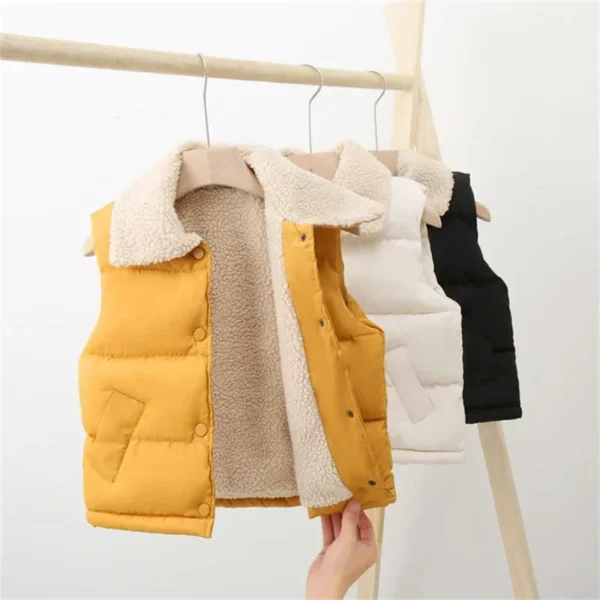 Autumn Winter New Boys Girls Sleeveless Hooded Vest Jacket Cartoon Print Coat Kids Warm Vest Outwear Clothes - Image 3
