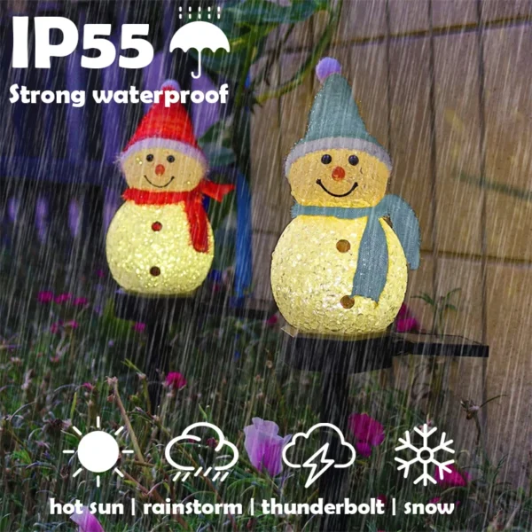 2024 New Christmas Snowman Decoration Light LED Solar Lights Outdoor Waterproof Post Lamp Garden Lawn Landscape Nightlight - Image 4