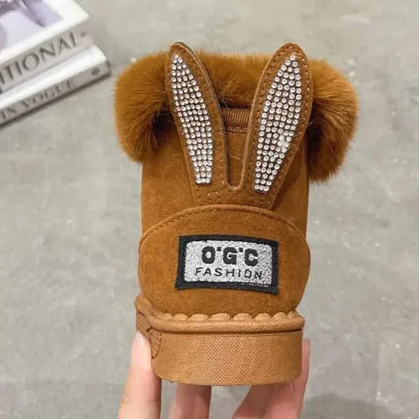 Kids Genuine Cowhide Snow Boots Winter Baby Soft Warm Cotton Shoes with Plush Boys Girls One Fur Suede Boots Princess Retro Boot - Image 3
