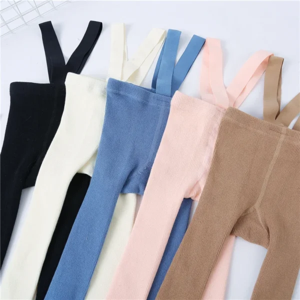 0-3Years Tights For Girls Suspender Pantyhose Casual Tights for Boys with Shoulder Strap Knitted High Waist Legging Spring 2024 - Image 5